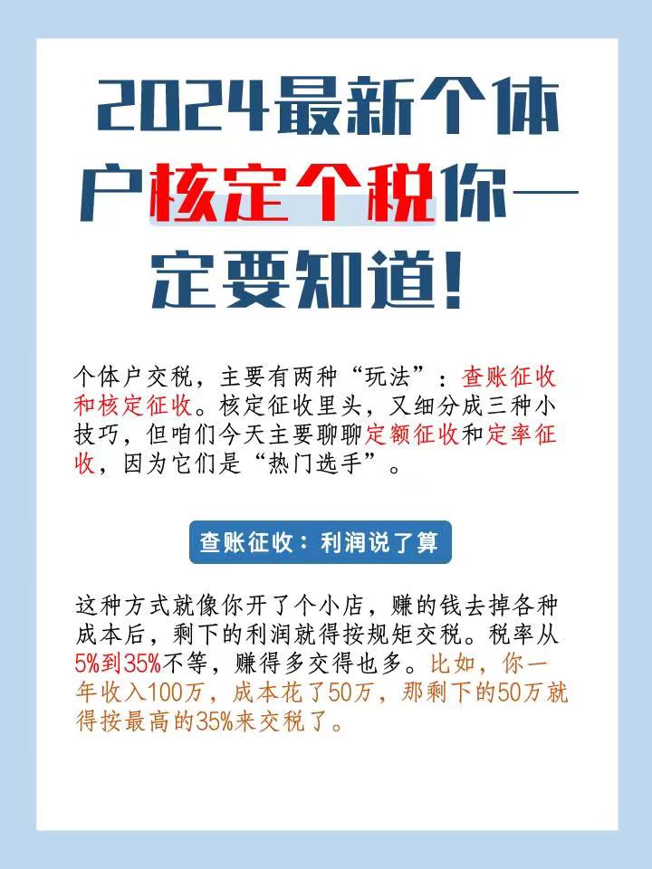 保亭2024最新个体户核定个税你一定要知道！
